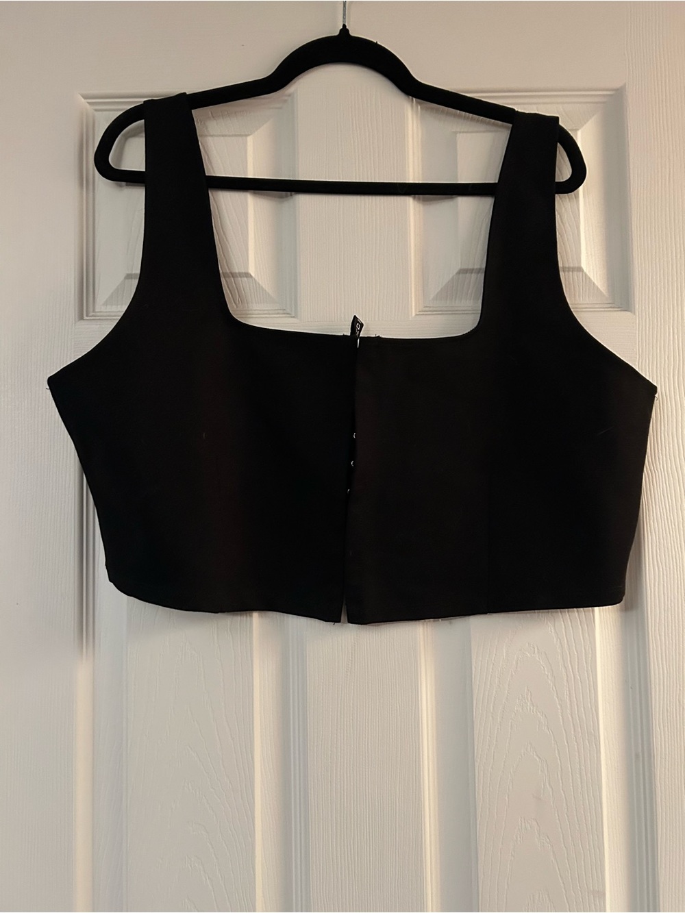 H&M Black Square-Neck Crop Top with Wide Straps